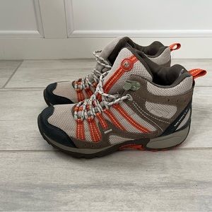 MERRELL Tuskora Mid Waterproof Hiking Boots Sz 6 Brindle Burnt Orange J080664